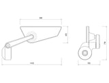 BS296 - RIZOMA - CUT-EDGE End Mount Mirror - LEFT