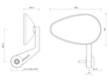 BS233 - RIZOMA - REVERSE RADIAL End Mount Mirror