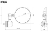 BS285 - RIZOMA - SPY-R End Mount Mirror - 80mm